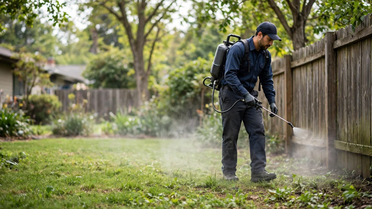 Mosquito control treatment in a North Georgia residential yard