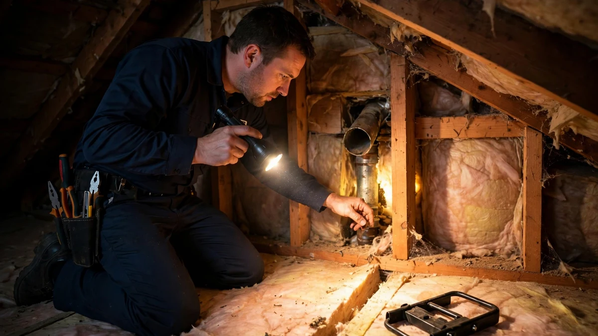 Rodent control inspection at a home exterior in Ringgold, Georgia